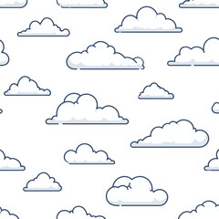 Obraz premium Seamless Pattern of Minimalist Vector Clouds