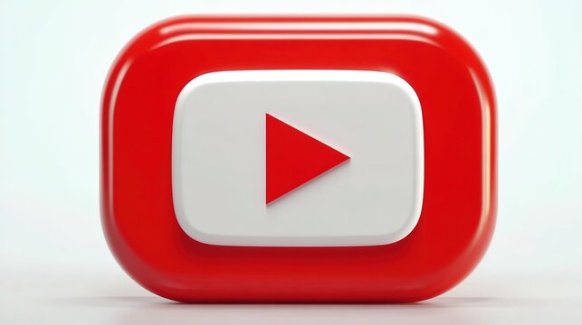 Red play button logo with white diagonal arrow on transparent background, modern minimal media icon design suitable for video player, streaming app, web interface and digital multimedia projects