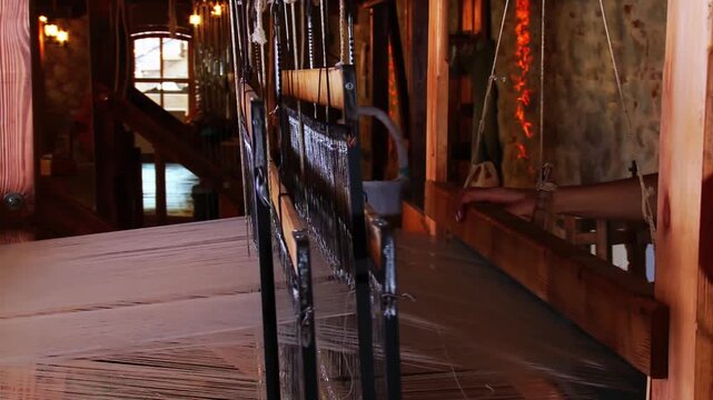 Carpet Weaving on Traditional Mechanical Loom