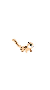 Cute Clouded Leopard Cub Walking Cycle Animation Background