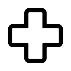 Obraz premium Medical cross outline isolated on transparent background