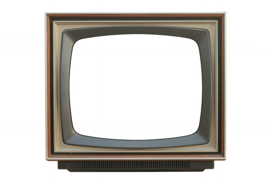 Old crt television with empty screen vintage