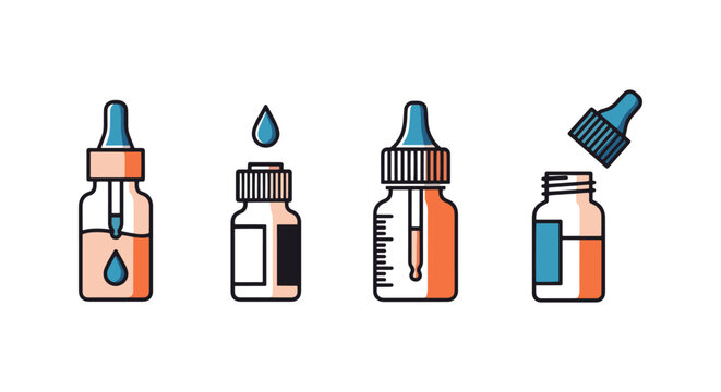 Ear Drop Line art vector set minimal simple shapes