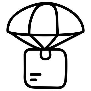 An icon style of parachute delivery