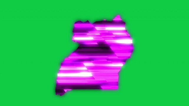Uganda purple news headline effect map pop animation green background