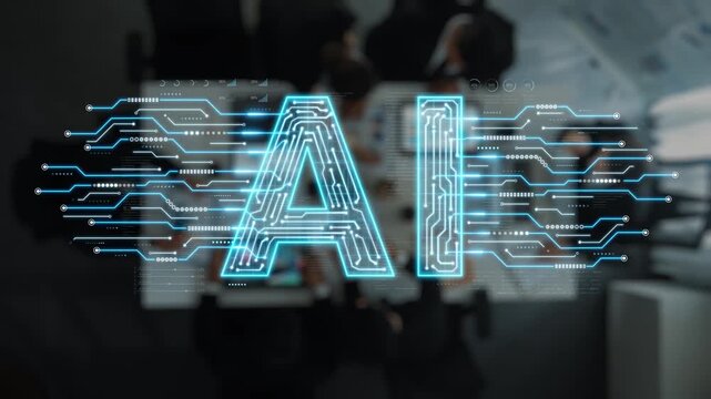 Futuristic Artificial Intelligence Interface Displaying AI Text in a Tech-Inspired Environment with Circuit Patterns and Digital Effects Sigmoid