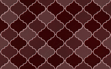 Obraz premium Seamless pattern. Red moroccan tile wall and floor texture. Quatrefoil pattern. Tileable background. 