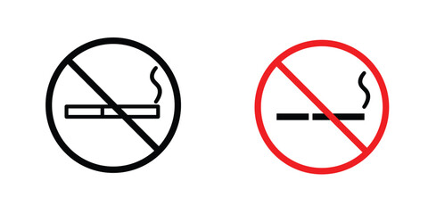 No smoking cigarette sign in doodles flat and line stroke pack © Aronno