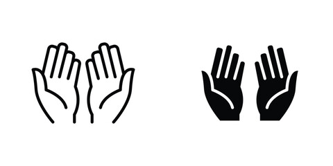 Obraz premium Pray icon in doodles flat and line stroke pack