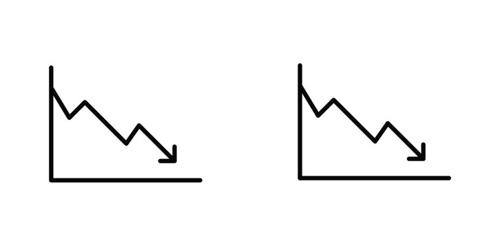 Reduction chart icon in doodles flat and line stroke pack