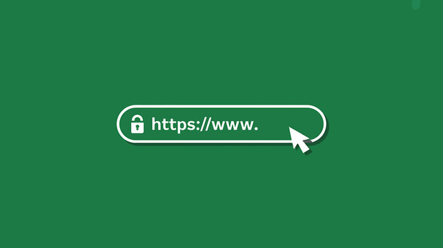Secure Web Address Bar With Lock Icon And Cursor Clicking