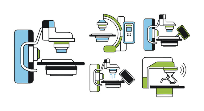 Fluoroscopy Machine Line art clean modern abstract vector