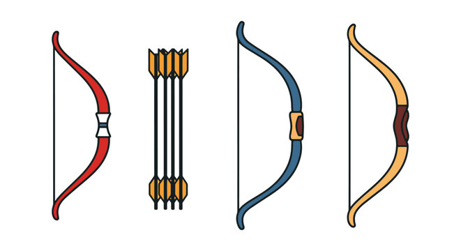 Bow string Line art vector modern simple shapes illustration