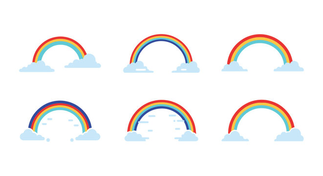 Fogbow Line art vector set creative abstract shape