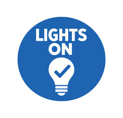 Fototapeta premium Lights on icon. light bulb, illumination, electricity, power, energy saving, switch, safety reminder sign. flat vector illustration isolated on white background.