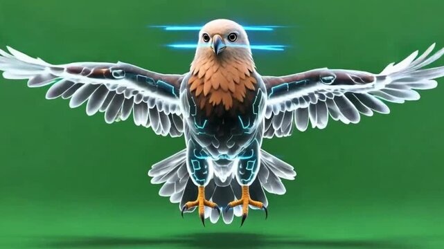 Bald Eagle with Outspread Wings Illustration