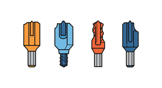 Countersink Bit Line art simple abstract vector