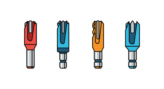 Countersink Bit Line art simple minimal shapes illustration