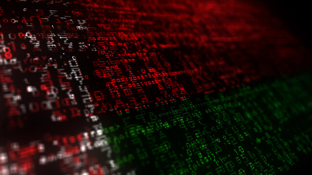 Belarus flag and digital technology illustration