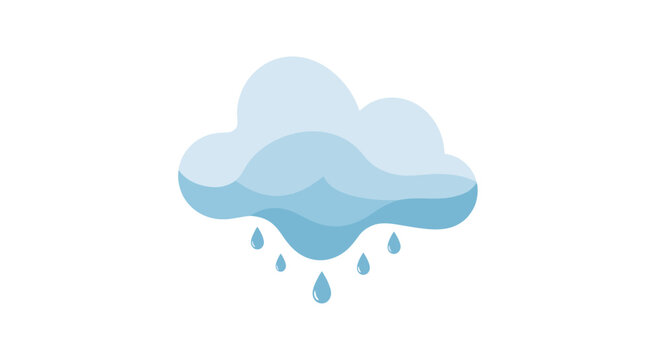 Stylized illustration of a rainy cloud with falling water drops.