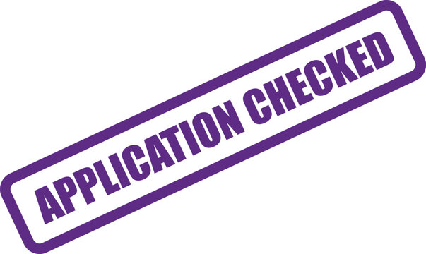 Vector application checked stamp graphic with rubber stamp
