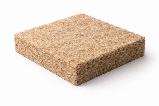 thick square tile compressed hemp fiber insulation sustainable building material complex interwoven brown fibers green architecture eco construction