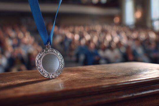 Recognition moment: runner-up award displayed on a polished pedestal