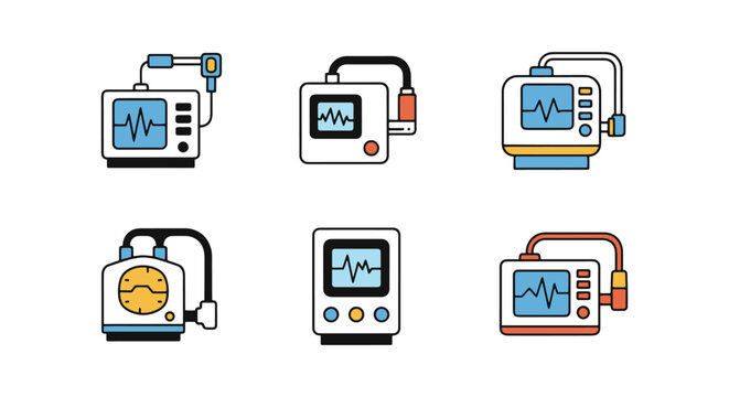 Capnography Monitor Line art minimal abstract design illustration