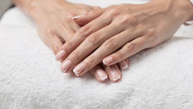 Nail care concept with clean polished nails, beauty and grooming detail shot