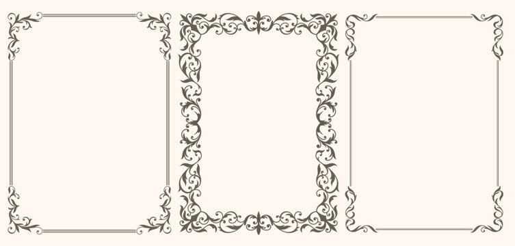 Decorative flourish border corner and frame