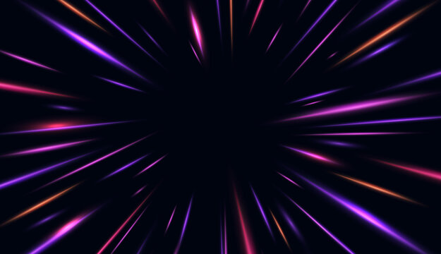 Abstract neon blue background with glowing light beams and dynamic energy. Futuristic digital design with gradient glow, laser effects and modern technology style.