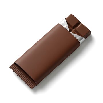 A chocolate bar with a brown wrapper