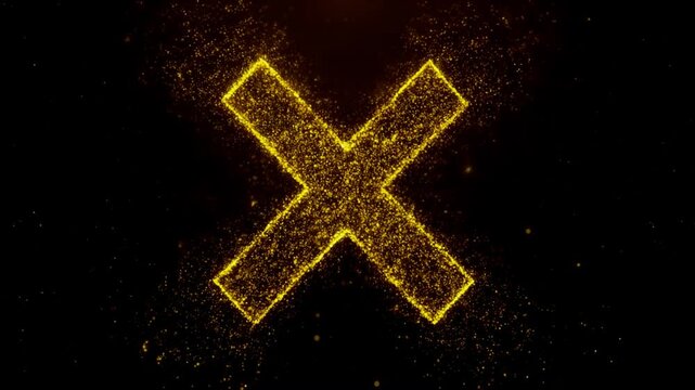 Flux 8K Golden Intersection featuring Abstract Particles and a Luminous X Symbol