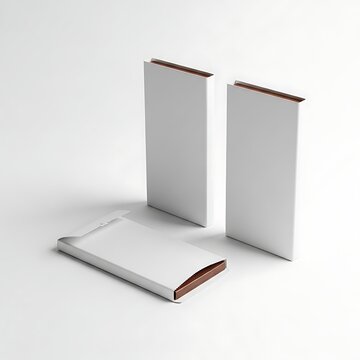Three white cigarette packs on a plain white background