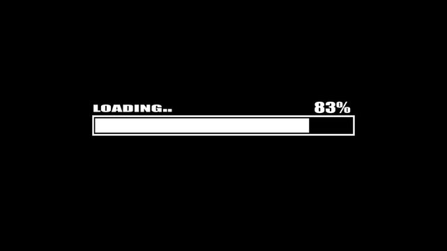 Abstract loading bar please wait icon animation black background.4k motion graphics animation.