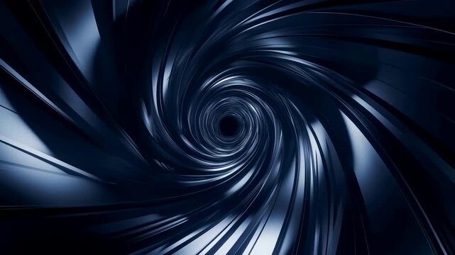 Shining Spinning Spiral. Spectacular Shiny Vortex Twisting And Reflecting Vibrant Light Patterns