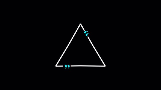 Triangle quote icon animation Chatting communication animated icon Animated Triangle quote frame design for textual quotation or text spoken transparent background 4K animation with alpha channel