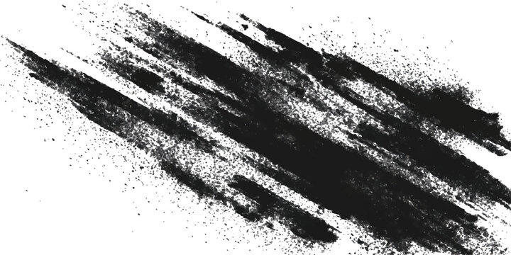 Vintage black and white abstract grunge background featuring a dark ink splash texture with a dirty paint splatter border and grungy vector art element