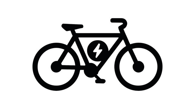 Electric bicycle icon. e-bike, ebike, bike, bicycle, pedal assist, battery, motor. transport symbol. commuting, delivery, rental, green energy. flat vector illustration isolated