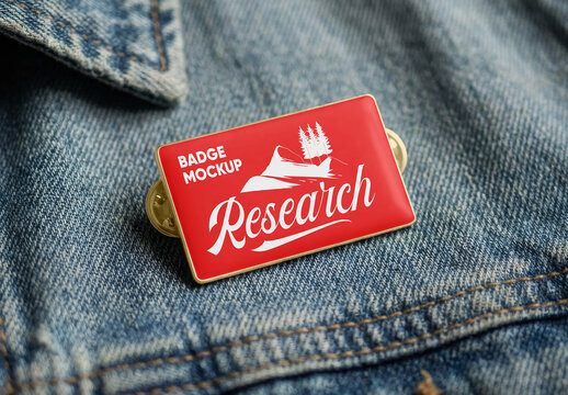 Badge on Jeans Jacket Mockup