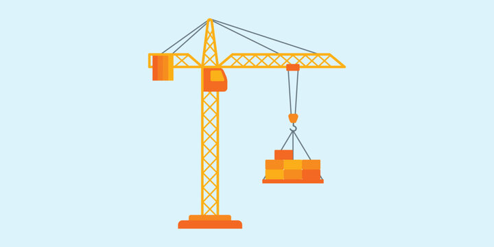 Construction Crane: A towering construction crane diligently lifts a load, its presence a symbol of progress, innovation, and the dynamic energy of urban development.