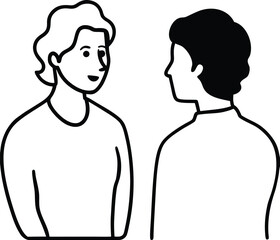 Obraz premium Two People Talking Silhouette conversation