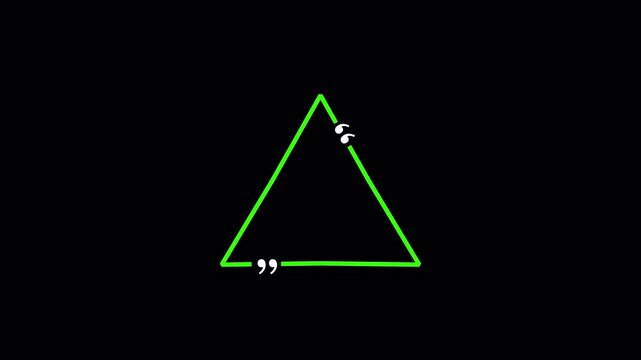 Triangle quote icon animation Chatting communication animated icon Animated Triangle quote frame design for textual quotation or text spoken transparent background 4K animation with alpha channel