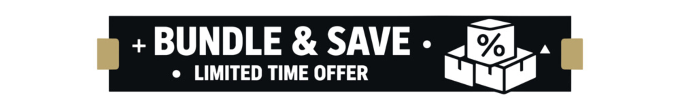 Bundle and save promotional banner. limited time offer, discount, sale, package, promotion, special deal, marketing ribbon. flat vector illustration isolated on white background.