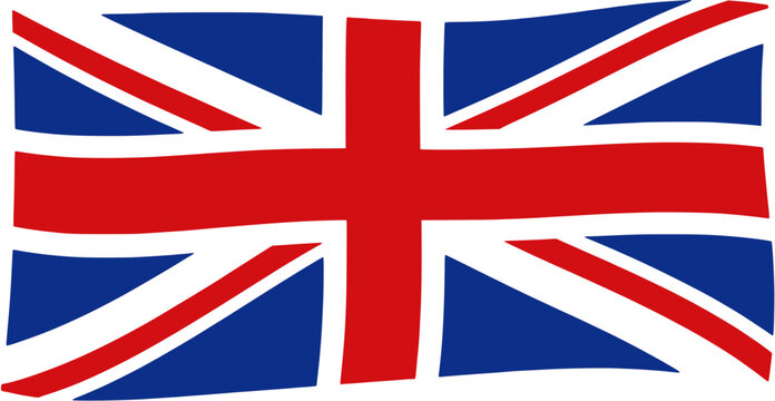 Waving UK Flag Realistic Union Jack Design