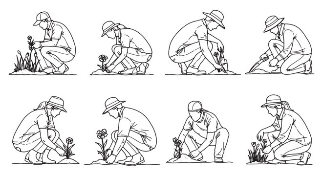 Farm & Agriculture CAD People &ndash; Farmers & Gardeners Vector Pack