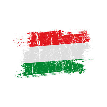 Flag of Hungary with a grunge effect, Hungarian flag &ndash; vector illustration