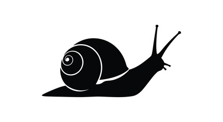 A striking black snail illustration with a minimalist silhouette © MDALTUFHOSAIN