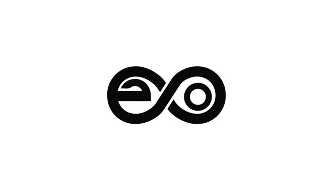 Abstract Infinity Symbol Logo Design Concept with Letter E and O.