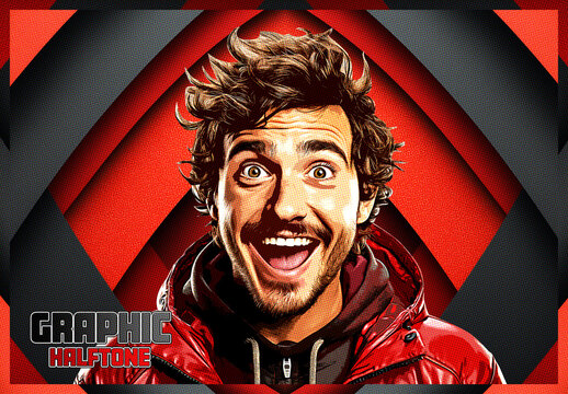 Graphic Halftone Oil Paint Art Photo Effect Mockup